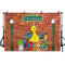 Custom Name Sesame Street Brick Wall Photography Backdrop Boy Girl Baby Shower Birthday Party Banner Supplies Cake Table Background Decoration Photo booth Props