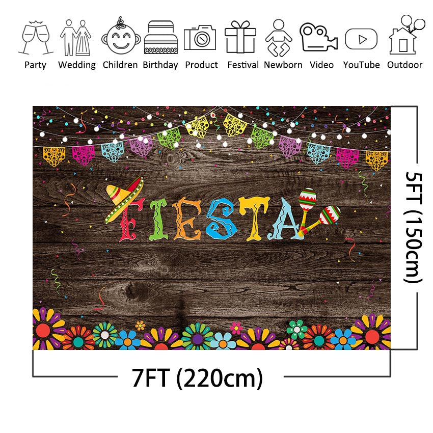 Arrière-plan de fête d'anniversaire Fiesta, décor de stand Photo d'anniversaire sur le thème de la Fiesta mexicaine, décor de piscine Luau d'été