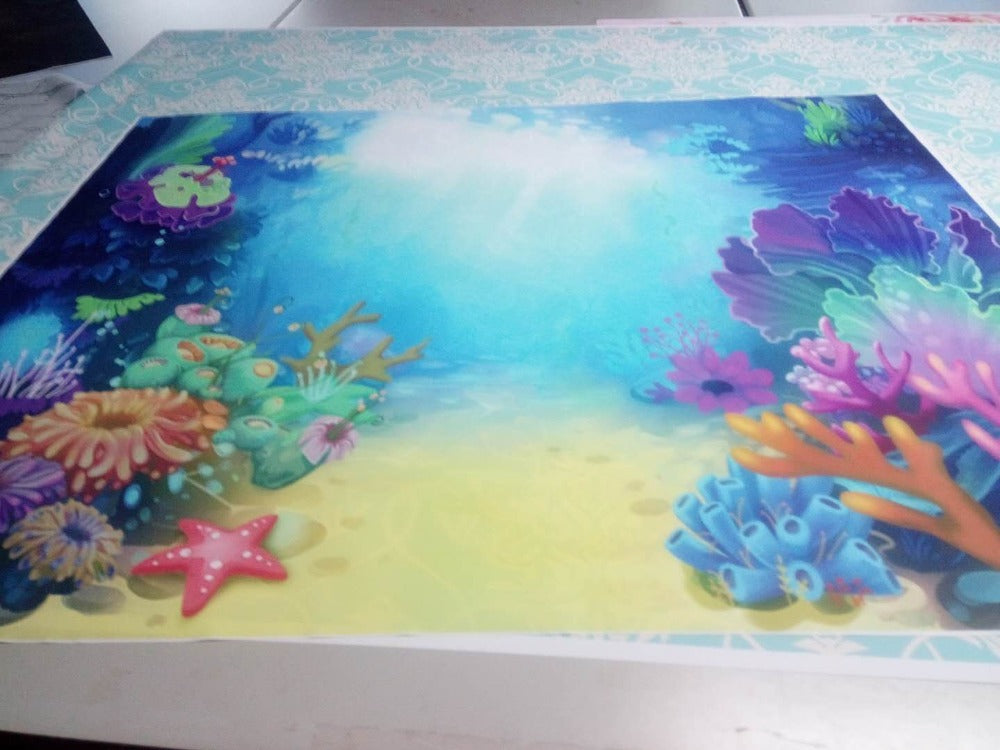 Little Mermaid Under Sea Bed Castle Corals Ariel Princess Photography Backdrop Baby Party Birthday photo background