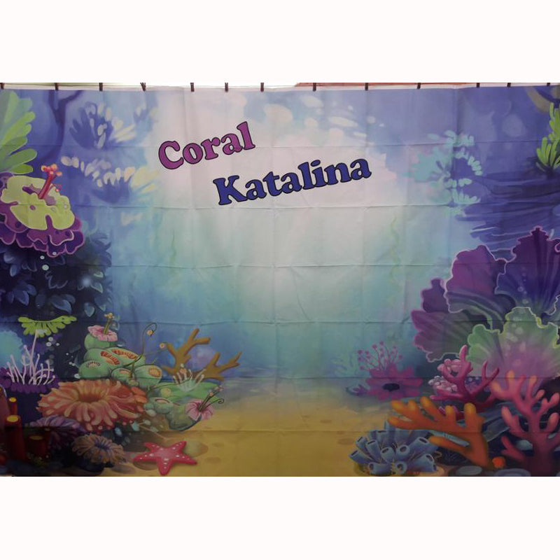 Little Mermaid Under Sea Bed Castle Corals Ariel Princess Photography Backdrop Baby Party Birthday photo background