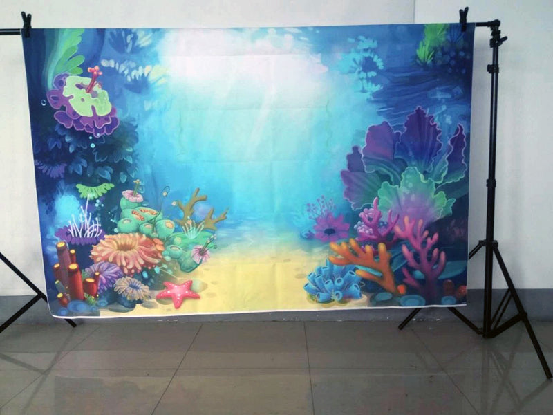 Little Mermaid Under Sea Bed Castle Corals Ariel Princess Photography Backdrop Baby Party Birthday photo background