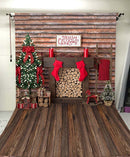 Fondos de fotografía telón de fondo de Navidad decoración fiesta de cumpleaños fotografía fondos de fotografía chimenea de Navidad