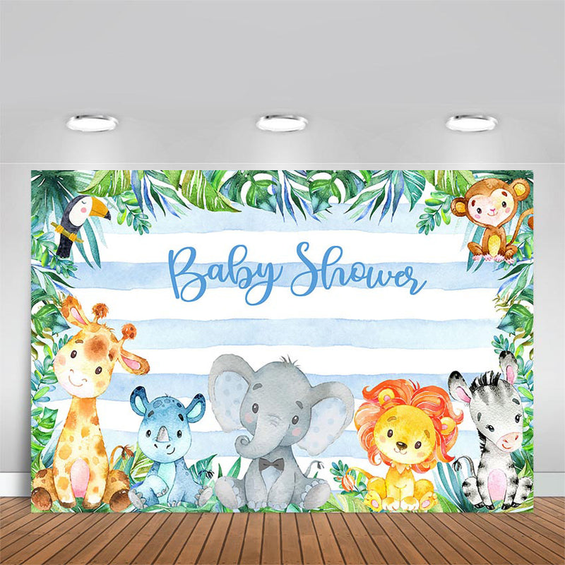 Safari Animals Baby Shower Backdrop Jungle Safari Party Photography Background Safari Baby Shower Party Backdrops