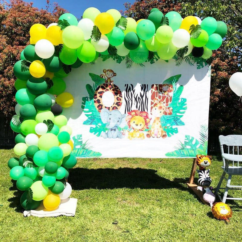 Spring Wild One Backdrop for Party Decoration Supplies Animals Photo Background Studio Lion Elephant and Giraffe