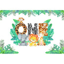 Spring Wild One Backdrop for Party Decoration Supplies Animals Photo Background Studio Lion Elephant and Giraffe