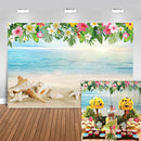 Tropical Beach Photography Backdrop Hawaii Summer Birthday Luau Party Photo Background Baby Shower Banner Backdrops