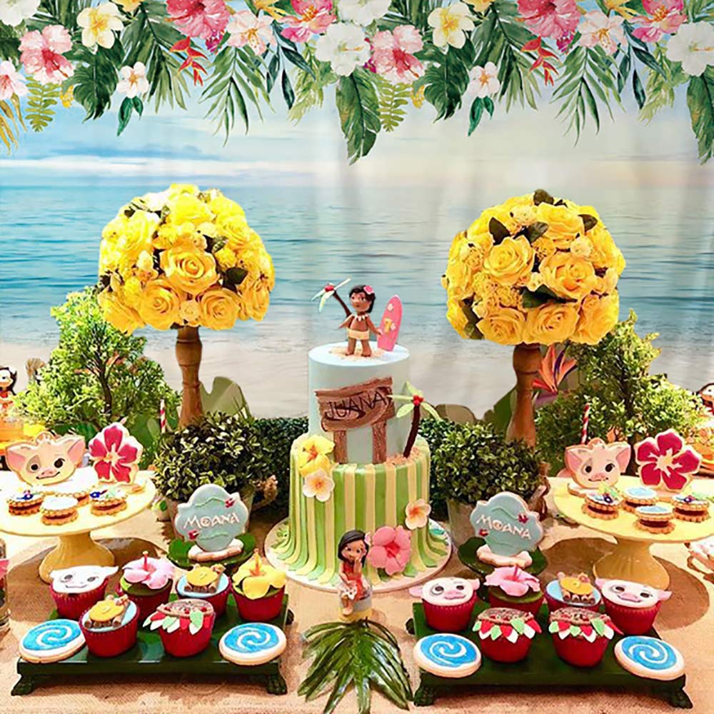 Tropical Beach Photography Backdrop Hawaii Summer Birthday Luau Party Photo Background Baby Shower Banner Backdrops