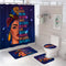 Black Women Afro Girls Print Shower Curtain Set Polyester Bathroom Curtain Hooks Modern Bath Mat Toilet Lid Cover WC Accessories 4 Piece Set