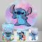 Disney Stitch Round Backdrops Kids Birthday Party Circle Background Birthday Covers Cylinder Plinth Covers