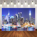 City Buildings Photography Background Night Scenic Newborn Backdrop Photophone Photocall Studio