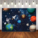 Terre univers espace planète photographie arrière-plan vaisseau spatial astronaute fête d'anniversaire toile de fond Photocall Photo Studio