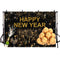 Fondo de fotografía globos de fuegos artificiales Feliz Año Nuevo fiesta de vacaciones decoraciones de champán telón de fondo utilería de estudio fotográfico