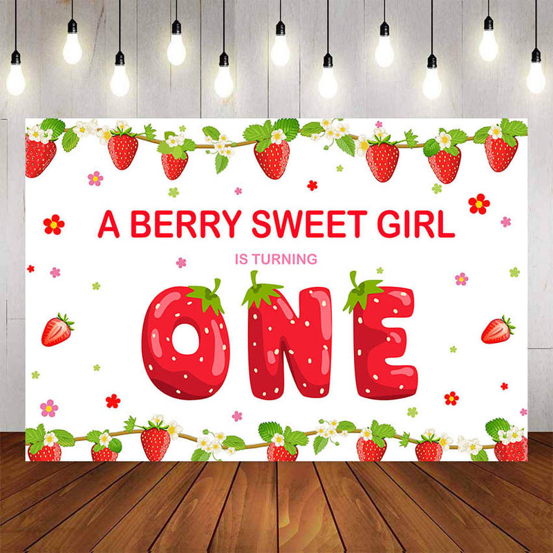 Strawberry Photography Background Baby Shower Birthday Party A Berry Sweet Girl Photophone Backdrop Photo Studio