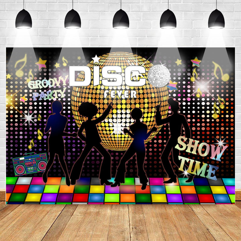 Disco Party Backdrop Neon Adults Scene Setters Party Decoration