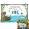 Gone Fishing Birthday Backdrop for Photography The Big One Boy Fish 1st Birthday Background Sea Grass Fishing Party