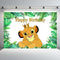 Green Leaves Cartoon Lion King Backdrop Boys Happy 1st Birthday Party Backgrounds for Photo Studio Customized