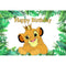 Green Leaves Cartoon Lion King Backdrop Boys Happy 1st Birthday Party Backgrounds for Photo Studio Customized