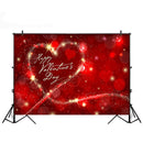 Happy Valentine's Day Photography Backdrop Red Heart Glitter Bokeh Background for Photographic Studio Printed