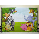  Jungle Birthday Party Backdrop Safari Theme Backgrounds Cartoon Photo Shoot Backdrops for Photography Studio