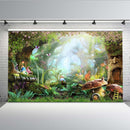 Jungle Fairy Backdrops Safari Party Photography Backgrounds Alice in wonderland party decoration Kids backdrop Photo Studio