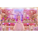 Photography Background Floral Pink Backdrop for Photo Studio Princess baby shower Fantasy Castle Rainbow photocall party