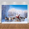 Winter Snow Photography Backdrops Christmas Santa Background Backdrops Elk Snow Forest Scenery Props Vinyl photo Backdrop Child