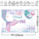 Mermaid Backdrop for Photography Happy Birthday Customize Background for Photo Booth Studio Party Decoration Poster Banner Prop