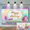 Mermaid Photography Background Underwater Theme Birthday Party Decoration Glitter Scales Backdrop for Photo Studio
