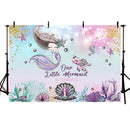 Mermaid Under The Sea Girl Birthday Backdrop Decoration Mermaid Party Banner Photo Booth Background Photo Studio Supplies