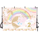 Mermaid backdrop for photography Rainbow Background for photo studio White Cloud Backdrops Newborn Birthday Theme Party Decor