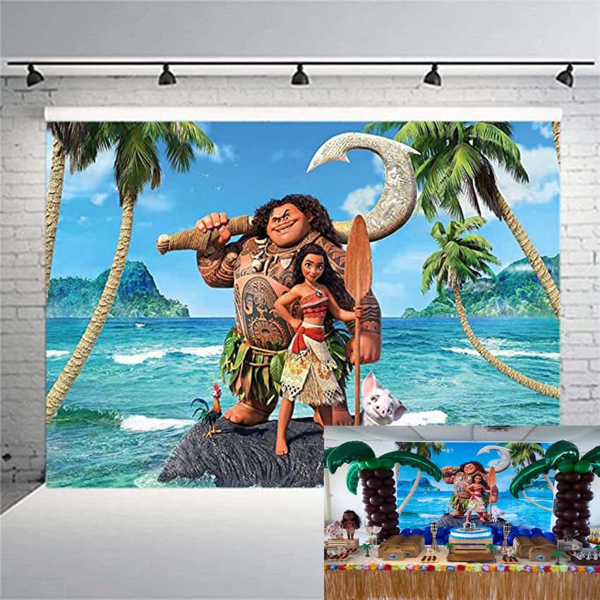 Custom Maui Beach Theme Photography Background Waialiki Maui Birthday Party Decoration