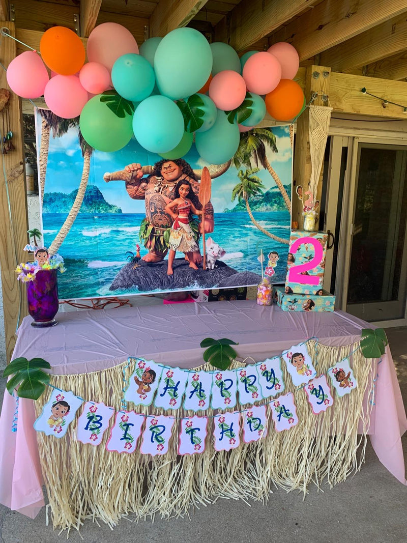 Fondo de fotografía personalizado con tema de playa de Maui, decoración de fiesta de cumpleaños de Waialiki Maui