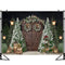 Christmas Photography Backdrops Christmas Tree Street Lamp Decor Vintage Wooden Door Photocall Background Photo Studio