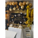 Happy Birthday Party Backdrop Flash Golden Silver Birthday Photography Background Custom Birthday Decoration Banner