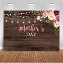 Mother's Day Backdrop for Photography Wood Floor Background for Photo Booth Studio Party Decoration Banner Celebration