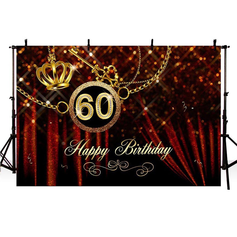 Arrière-plan de photographie personnalisé pour adultes, décor de luxe pour fête d'anniversaire, bannière couronne dorée Flash, arrière-plan rouge pour Studio Photo