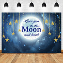 Love You to the Moon and Back Backdrop Baby Shower Newborn Twinkle Twinkle Little Star Backdrops Birthday Background