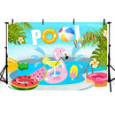 Summer Holiday Swimming Pool Party Banner Background Backdrops for Photo Studio Celebration Props for Children