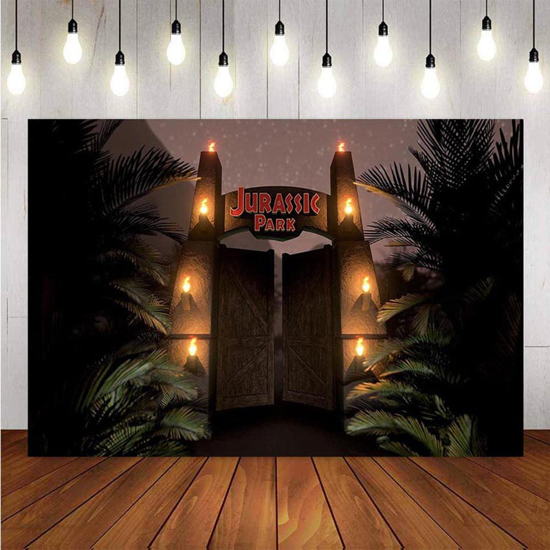 Animals Photography Backdrops Door Kids Custom Jurassic Park World Dinosaur Birthday Background Party Backdrops Photo Studio