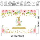 1st Birthday Party Decoration Backdrop for Photography Newborn Baby Shower Photo Background Flowers Party