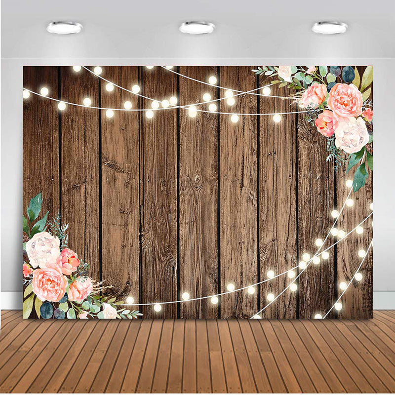 Bridal Shower Backdrop for Photography Wooden Glitter Wedding Party Decoration Banner Background for Photo Studio