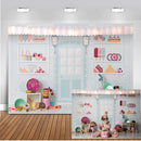 Candy Bar Backdrop for Photography Sweet Shoppe Birthday Theme Party Banner Decoration Background for Photo Studio