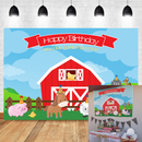 Farm Backdrop Kids Birthday Party Decorations Photography Background Cartoon Animals Party Banner Backdrops