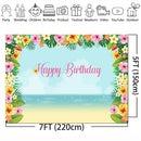 Happy Birthday theme party backdrop for photography cartoon design blue sky and sea sandy beach background for photo 495 1 order