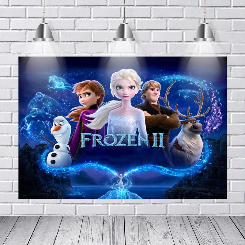 Winter Photography Backgrounds Frozen 2 Ice Queen Princess Elsa Children Baby Photo Backdrop Photocall Backdrop Photo Studio