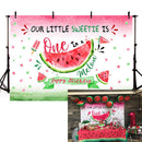 Watermelon Themed Girl First Birthday Photo Studio Background Pink Princess 1st One in a Melon Birthday Summer Fruit Party Decorations Banner Photography Backdrops for Dessert Table