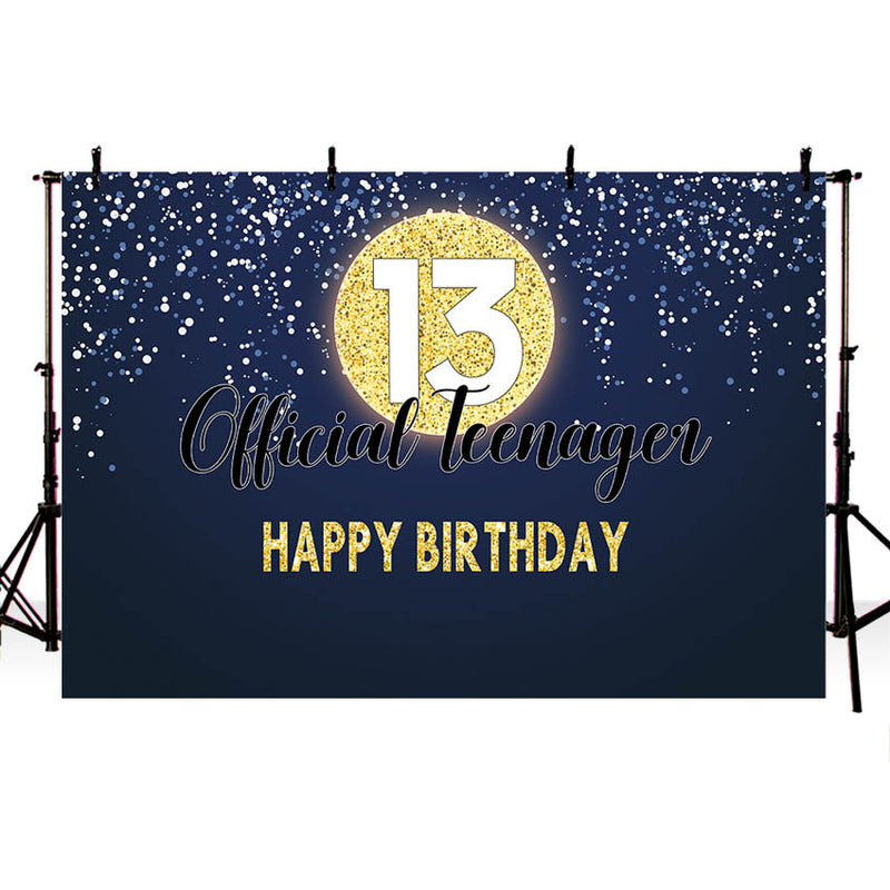 Official Teenager 13th Birthday Party Banner 13th Birthday Decorations Party Supplies Sign Photo Prop Thirteen Birthday Boy Girl