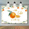 Naranjas Baby Shower Telón de fondo Una pequeña monada está en camino Clementine Baby Shower Party Decor Citrus Género Fondo neutro