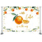 Naranjas Baby Shower Telón de fondo Una pequeña monada está en camino Clementine Baby Shower Party Decor Citrus Género Fondo neutro