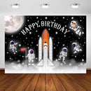Outer Space Birthday Party Decoration Backdrop Starry Sky Moon Earth S ...